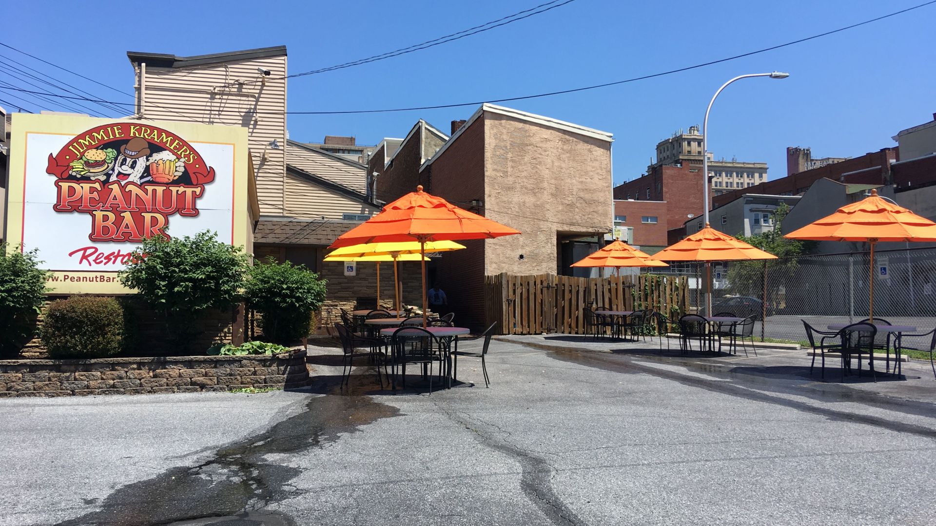 Outdoor dining at Peanut Bar in Reading